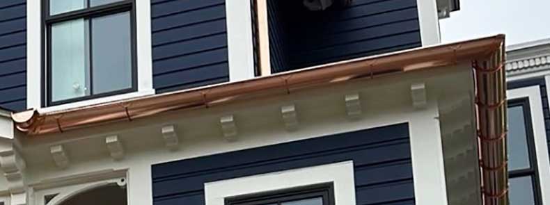 Copper Gutter Installation Finishes Tarrytown NY Home Remodel
