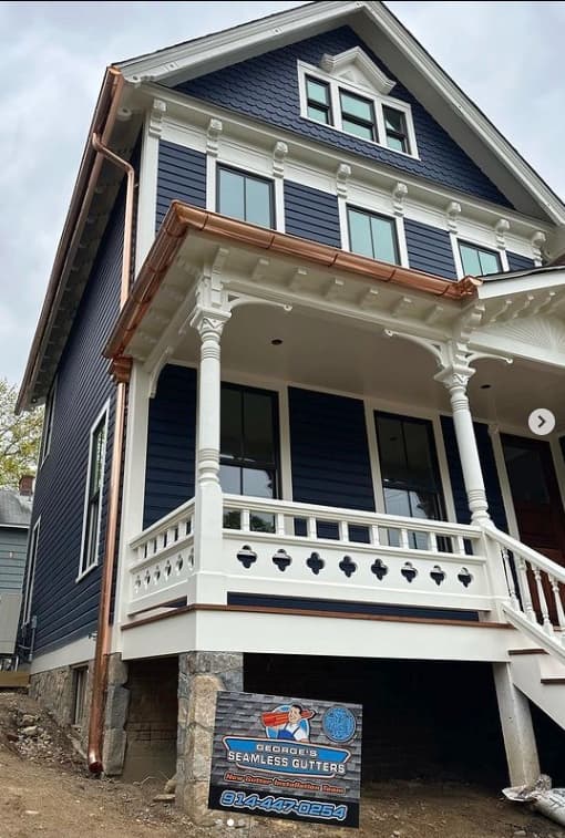 Copper Gutter Installation Finishes Tarrytown NY