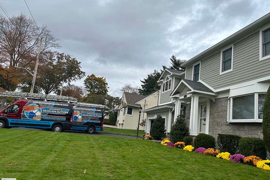 K-Style White Gutters in Eastchester NY