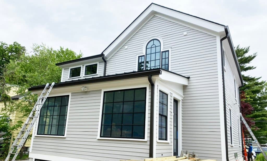 Black K-Style Gutter with Matching Gutter Screens